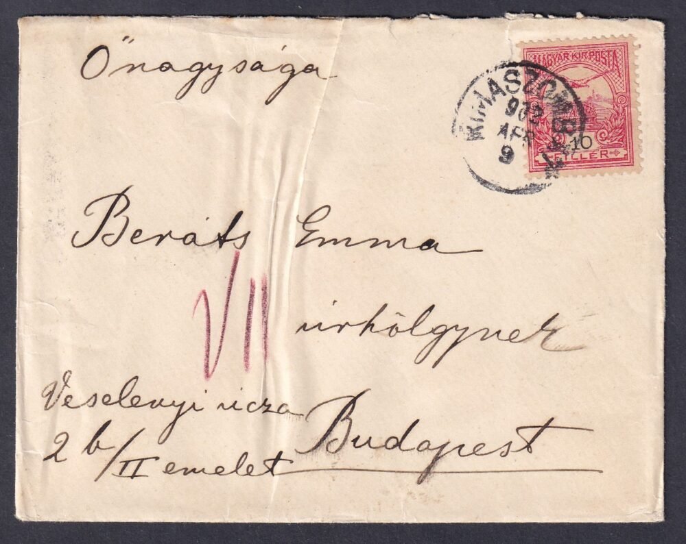 1902. Rimaszombat, Budapestre feladott levél