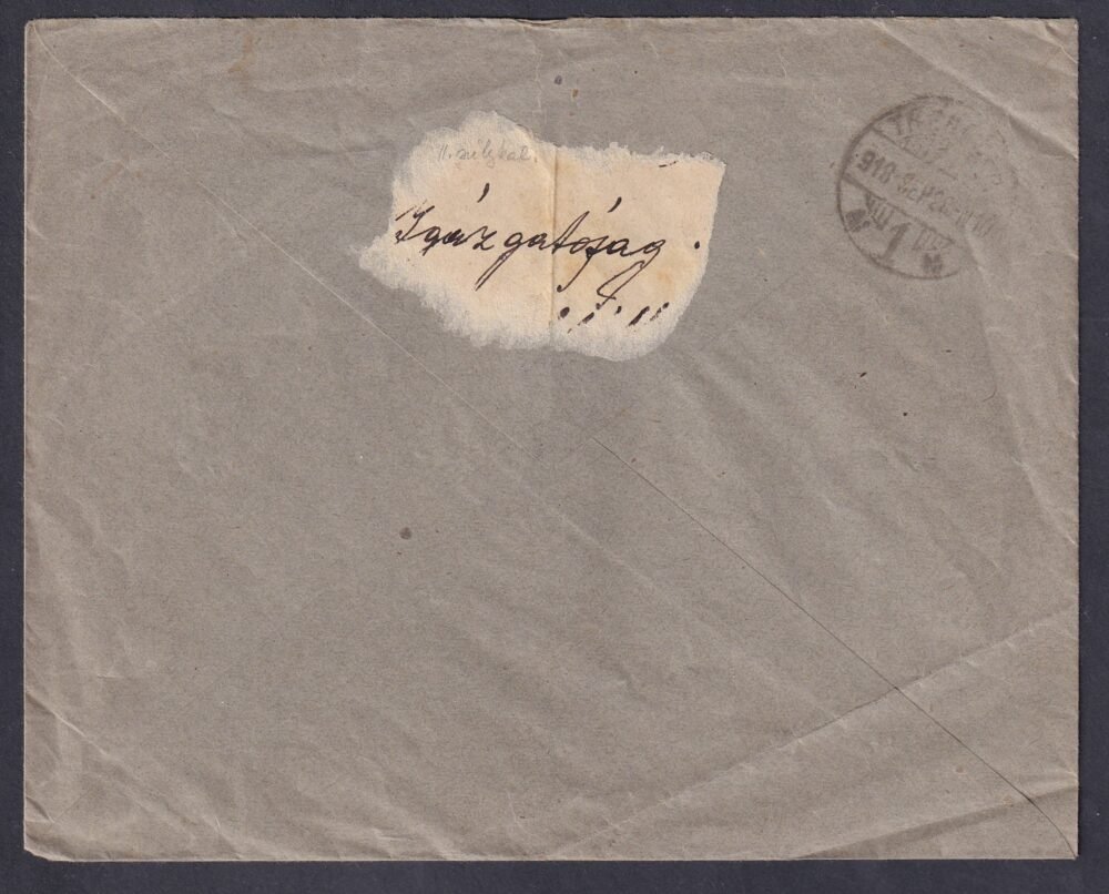 1918. ZAY-UGRÓCZ, Trencsénybe feladott levél