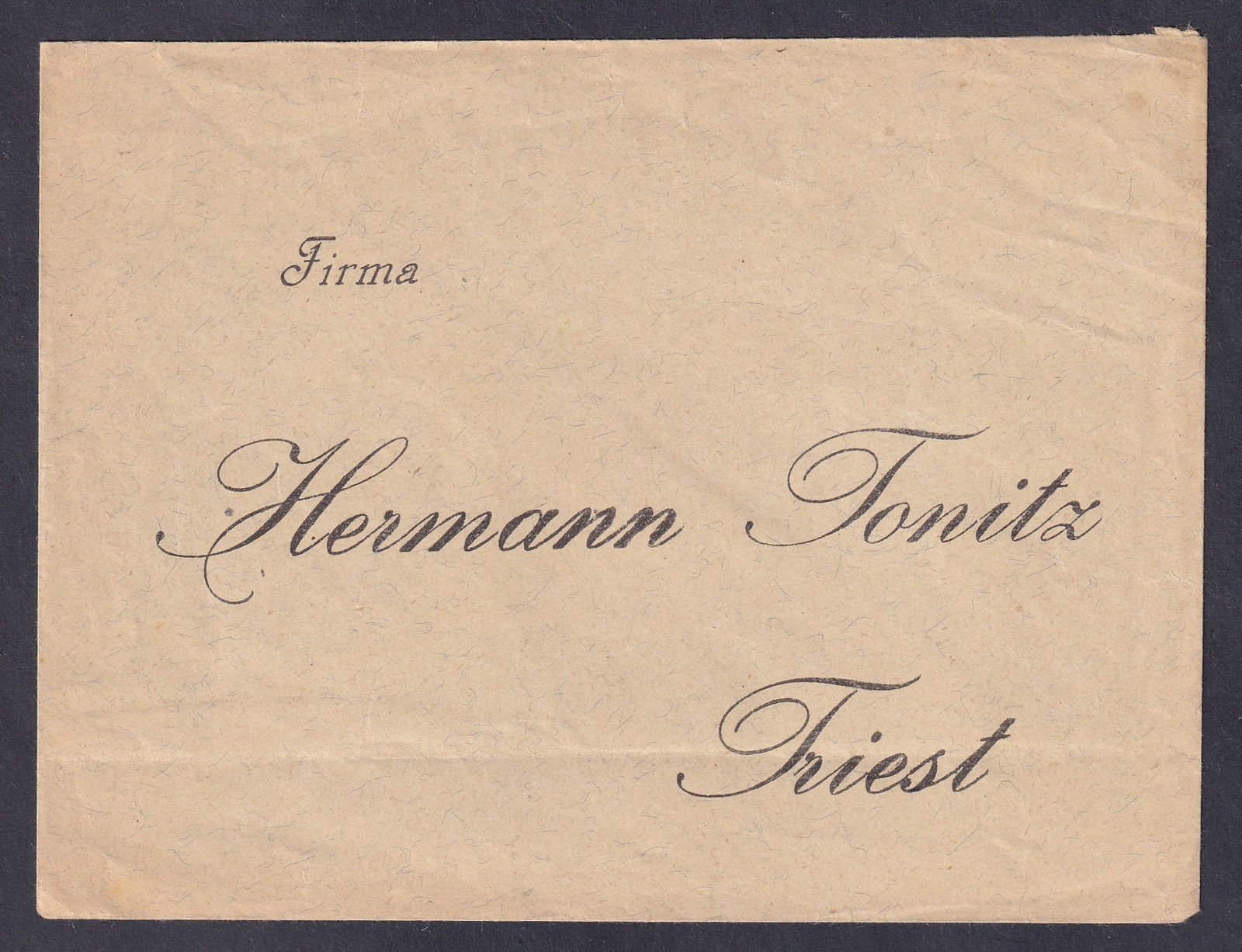 1913. Gács, Triest-be feladott céges boríték