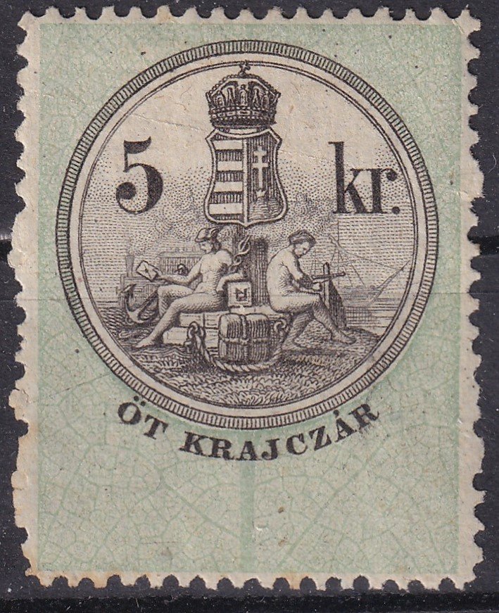 1868. 5 krajcár Illetékbélyeg – gumi nélkül