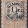 1881. 1kr Illetékbélyeg - a középrész látványos gépszínátnyomatával