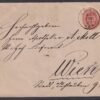 1890. Arad, Bécsbe feladott díjjegyes boríték