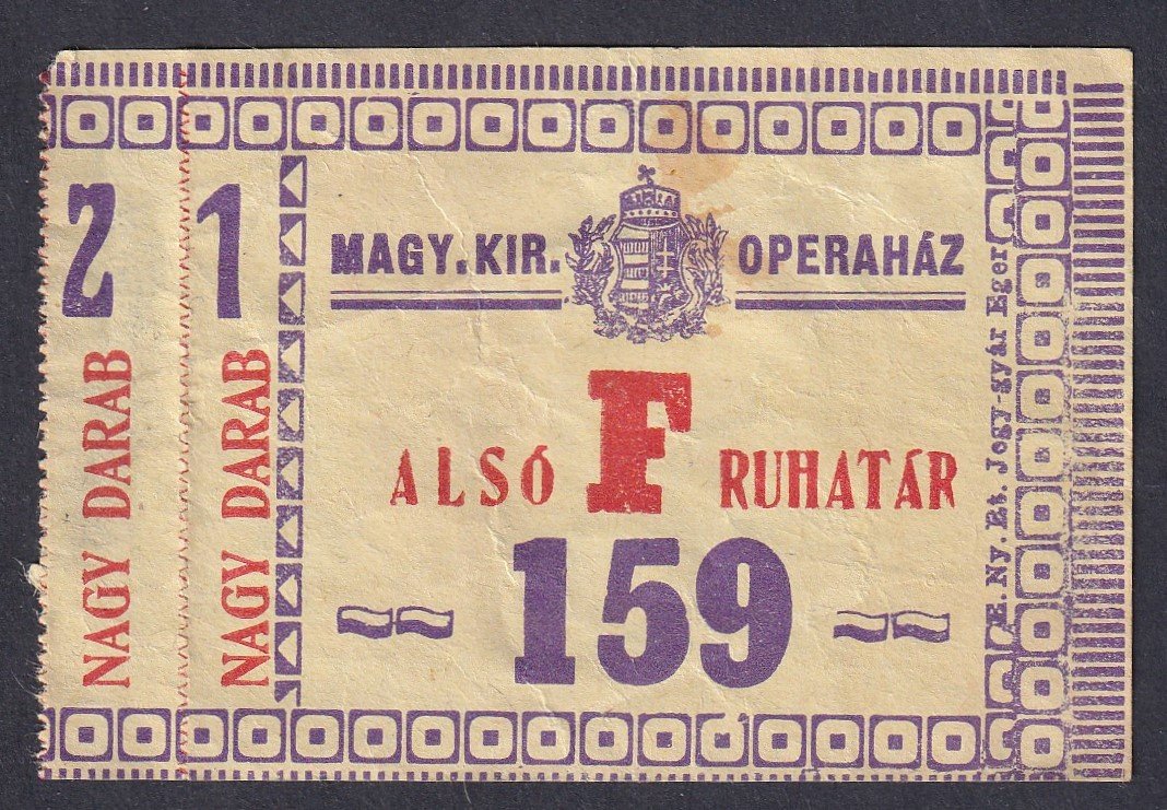 IMG_20250805_0027.3 1944. Magyar Királyi Operaház ruhatári jegy