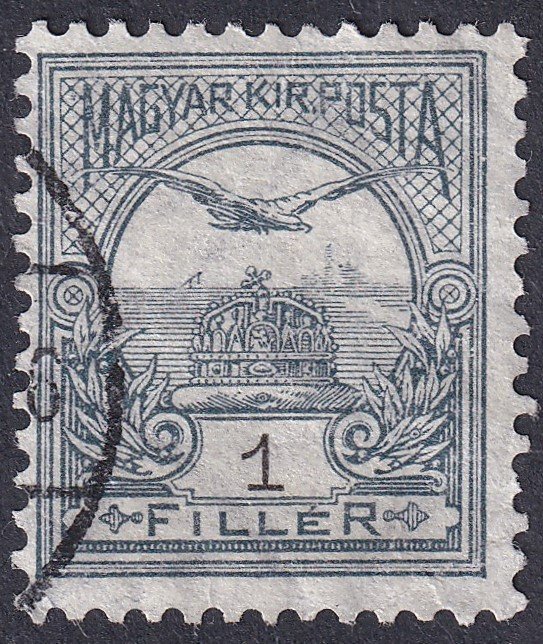 1900. Turul 1 fillér "Ba"-számvízjel állással