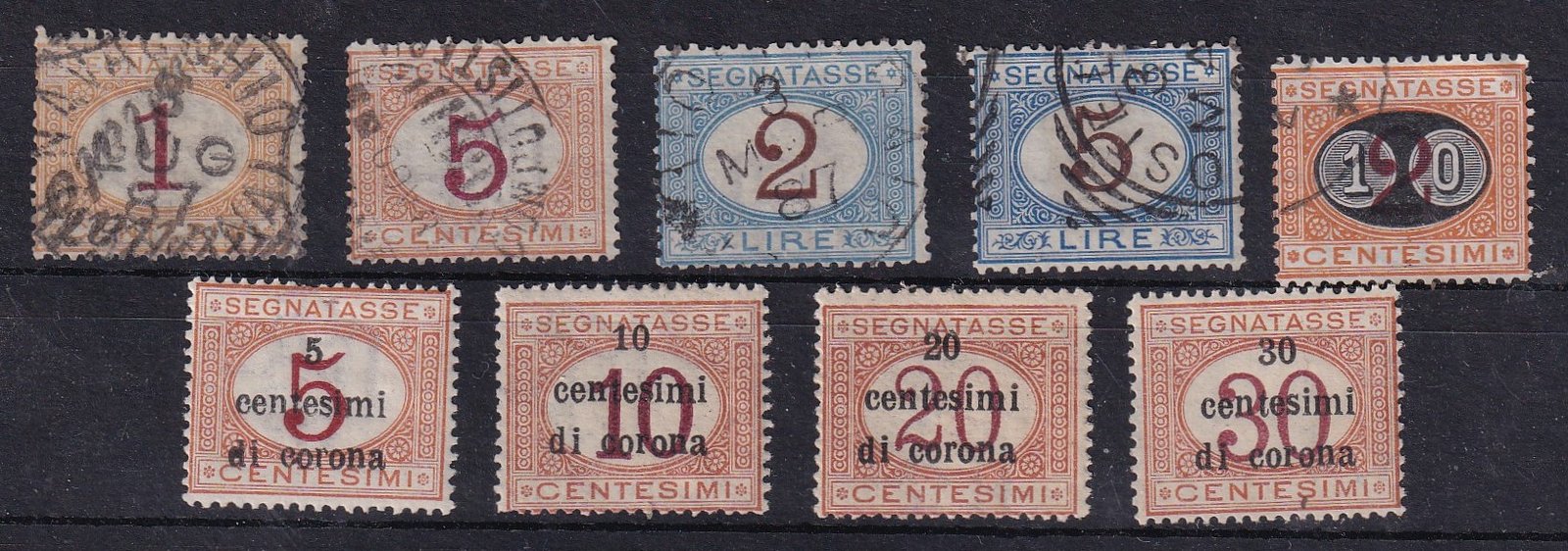 Olasz Királyság portó bélyegek