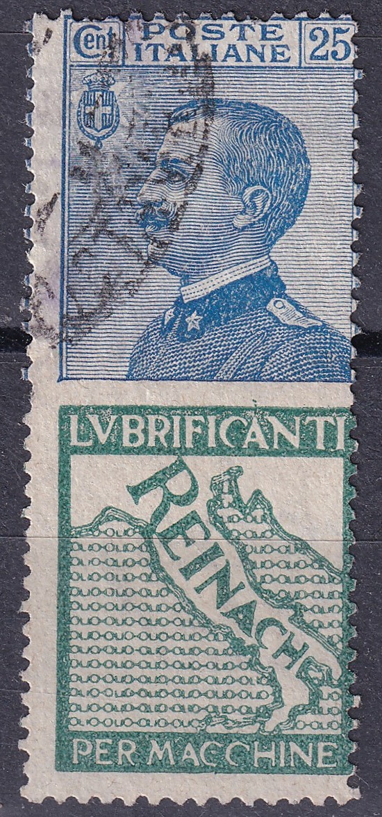 IMG_20250806_0024 1924. 25f Victor Emanuel - Reinach reklámcímkével