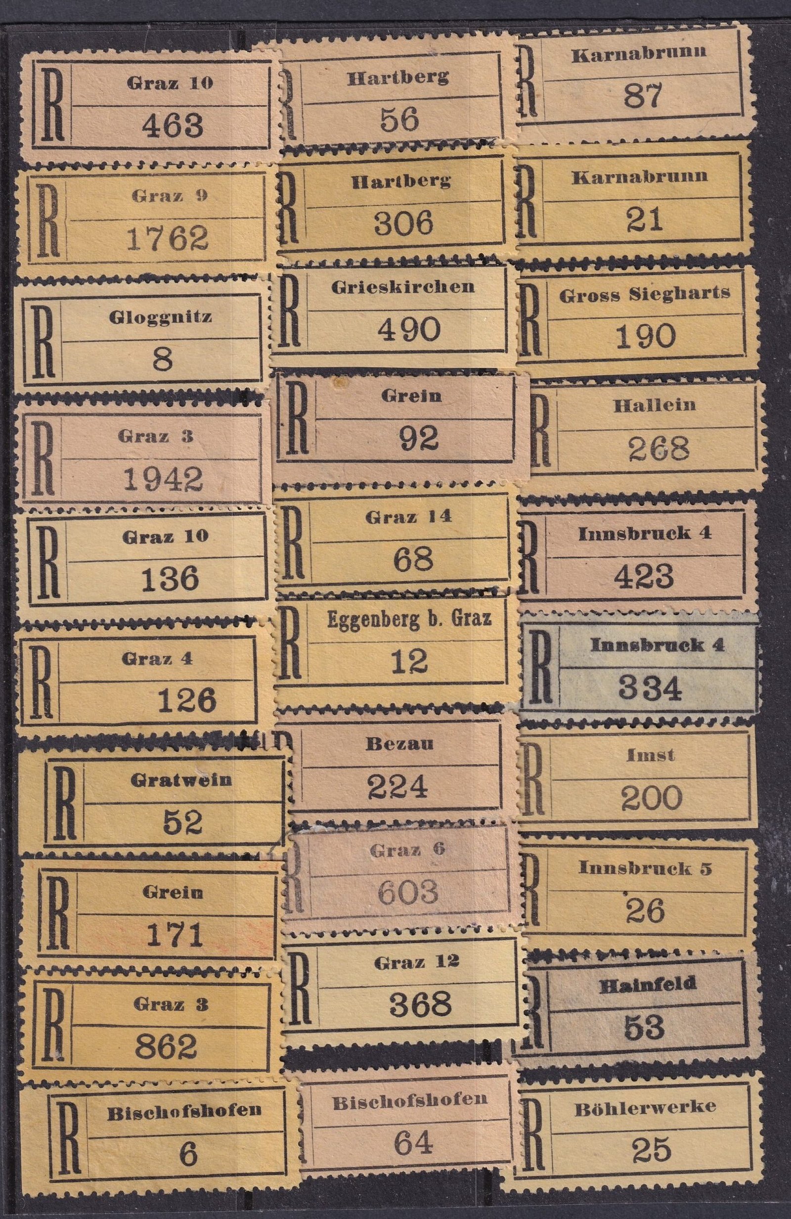 Ausztria ragjegy gyűjtemény