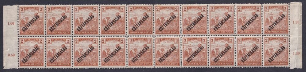 1918. Köztársaság, 2f nagy használatlan darabok