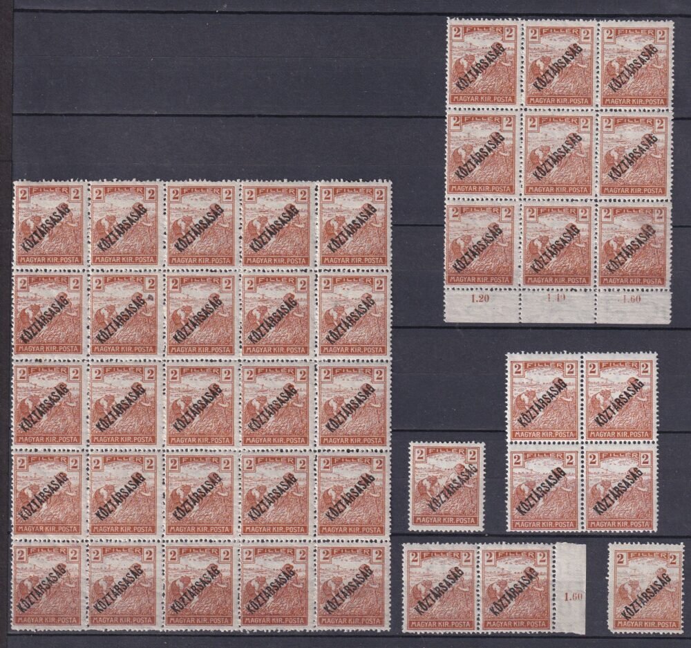 1918. Köztársaság, 2f nagy használatlan darabok