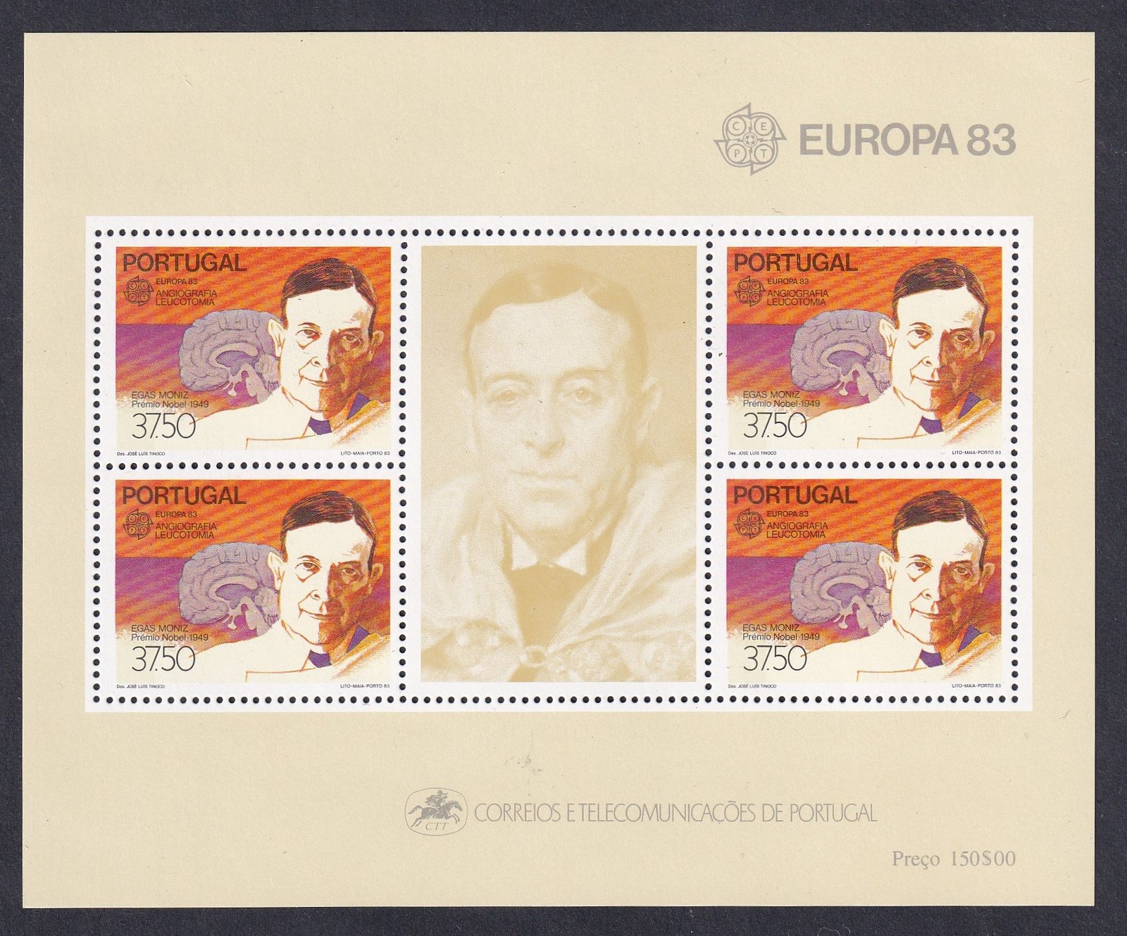 1983. Portugália, Orvosi Nobeldíjas-Egas Moniz blokk