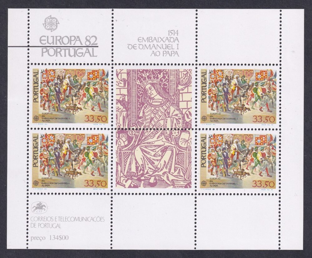 1982. Europa CEPT blokk alkalmi bélyegzéssel