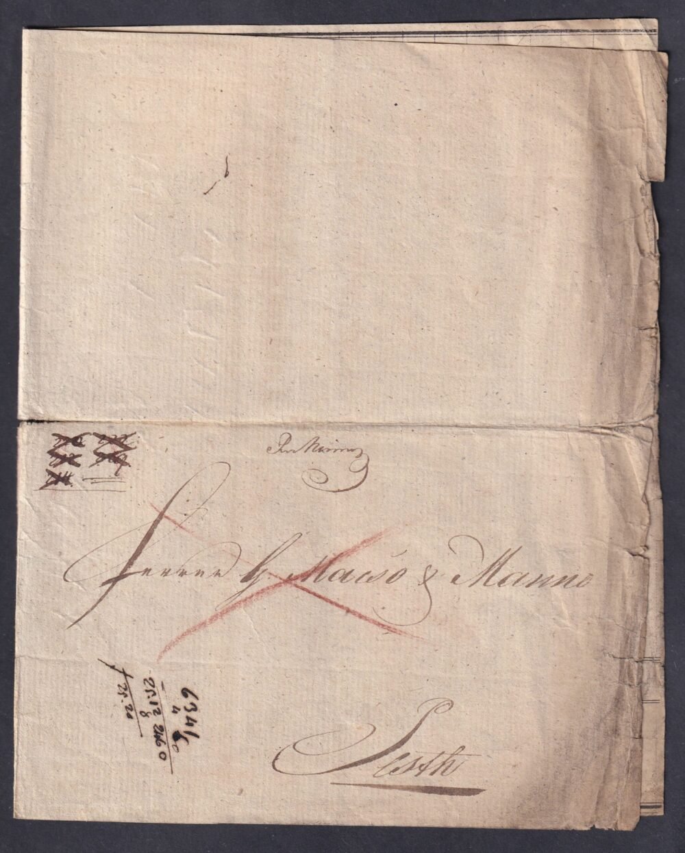 1841.  Semlinben (Zemun, Szerbia) kiállított kereskedelmi fuvarlevél - Lolio & Timoleon cég textilt (posztót, szövetet) szállíttatott - Image 4