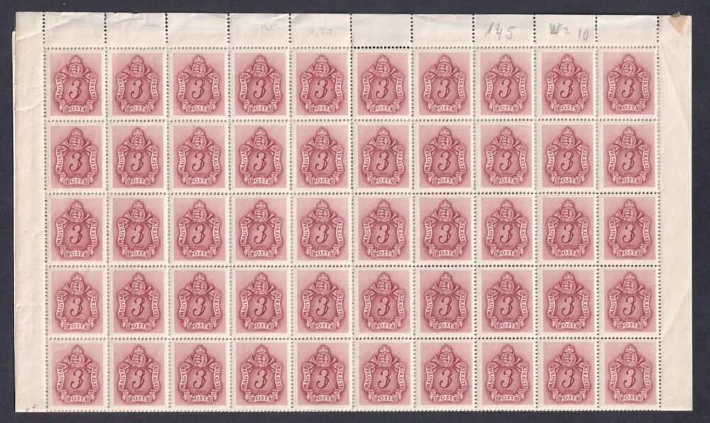 1941. Barnaportó II. 3 fillér 100-as forgalmi ív (egy alsó ívszél szakasz hiányzik) - Image 2