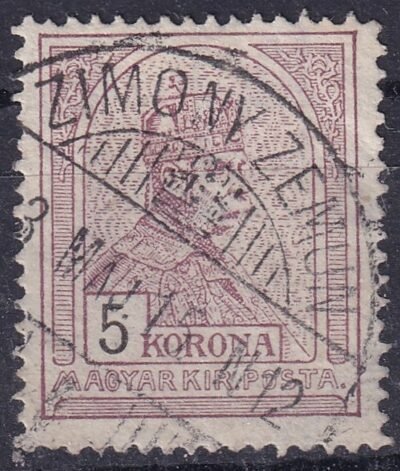 1909. 5 Korona (barnáslila) - ZIMONY bélyegzéssel