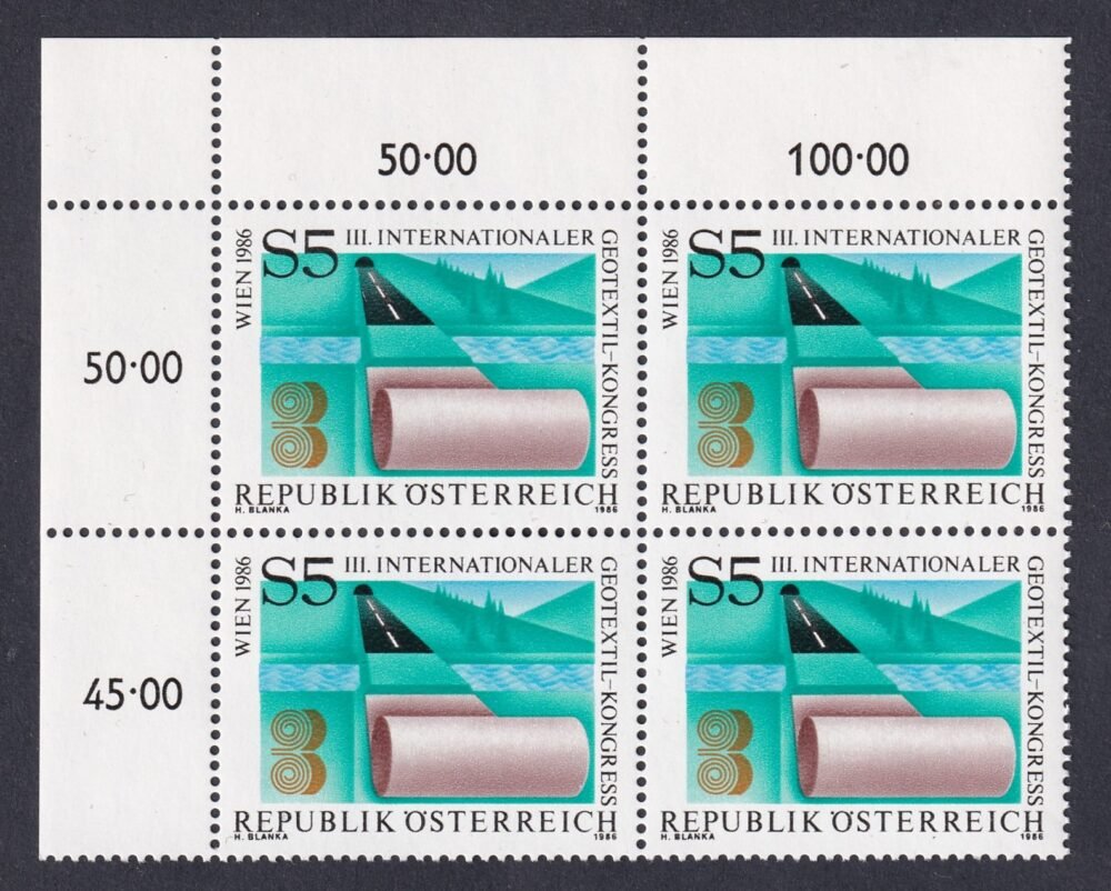 1986. Ausztria, Geotextil Kongresszus, ívsrka négyestömb