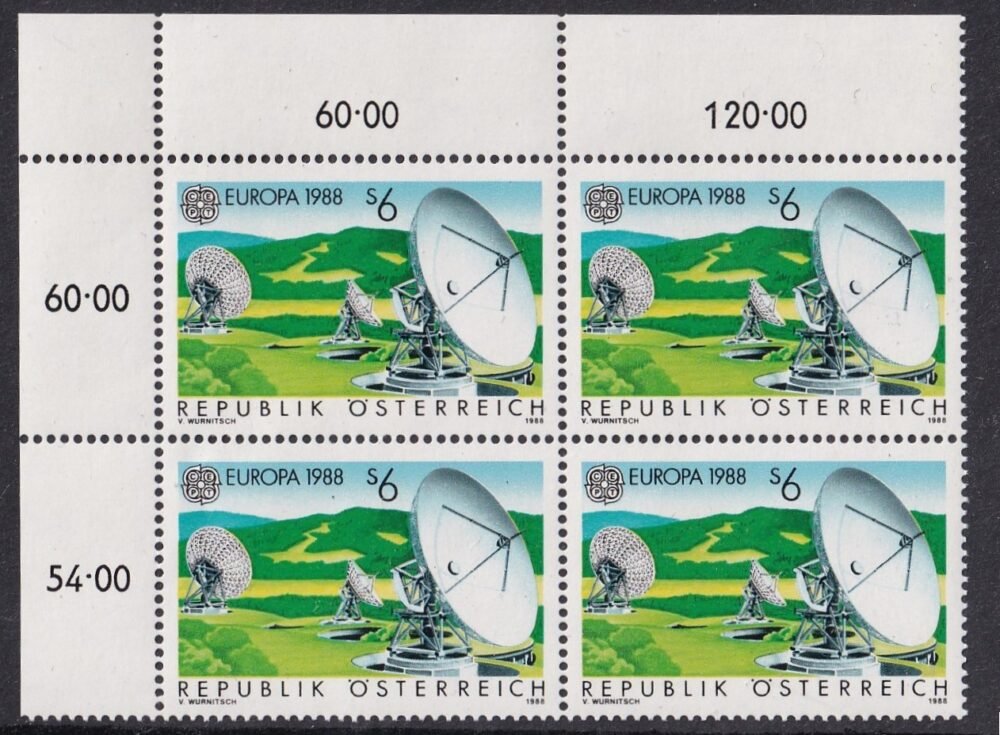 1988. Ausztria, Europa CEPT - ívsarki négyestömb