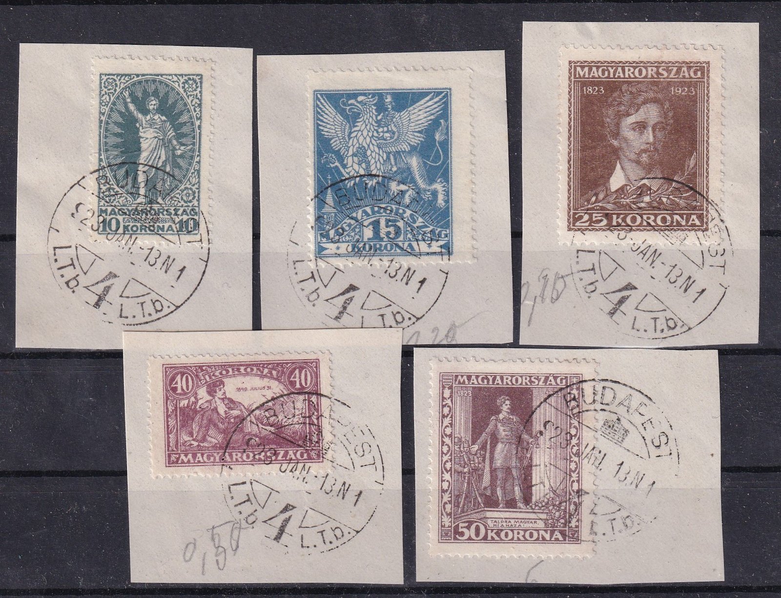 1923. Petőfi  Sándor sor kivásokon - elsőnapi bélyegzéssel