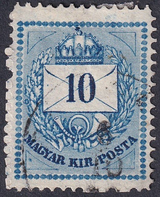 1874. Színesszámú 10 kr durván utánmetszet lemez