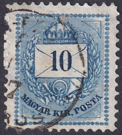 1874. Színesszámú 10 kr kopott lemez (sarkok)