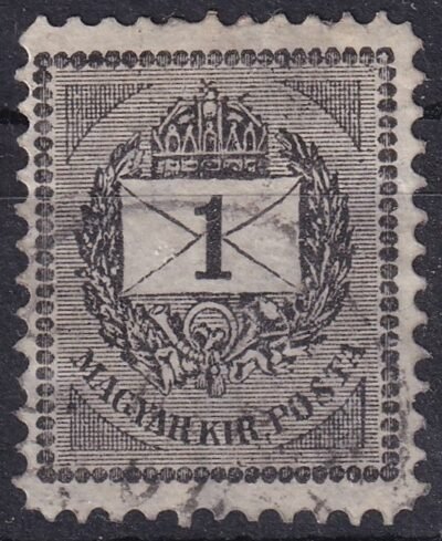1888. Feketeszámú 1 kr (sztereotip) - tompa fogazással!