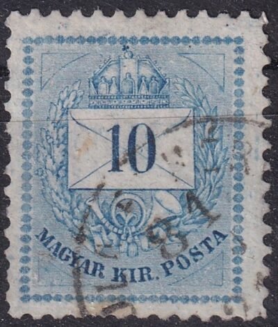 1874. Színesszámú 10 kr /B/ 11,1/2-es fogazással