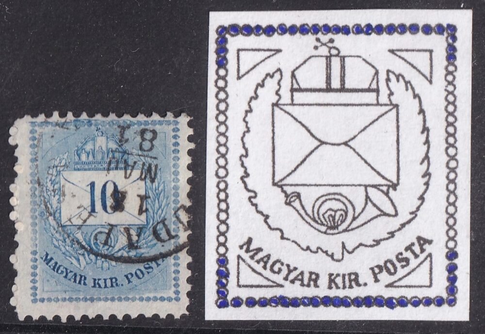 1881. Színesszámú 10 kr – látványos metszetjavítás