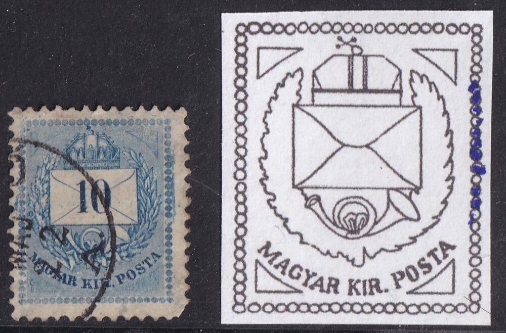1881. Színesszámú 10 kr – látványos metszetjavítás a gyöngy soron