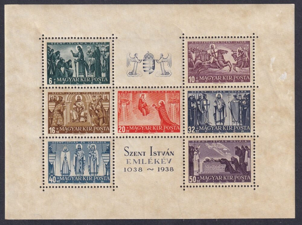 1938. Szent István blokk – betapadás, elvékonyodás