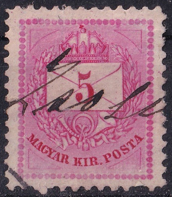 1881. 5kr kézi érvénytelenítéssel