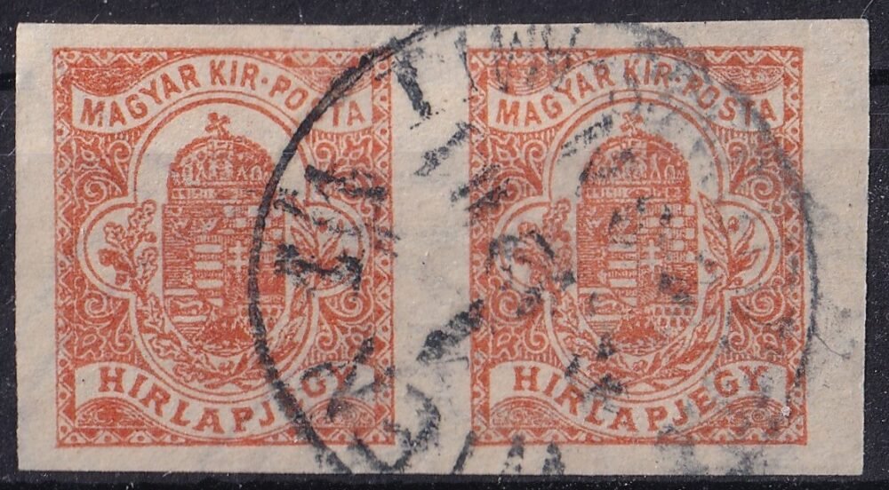 1900. Hírlapbélyeg pár csillagidom vízjellel