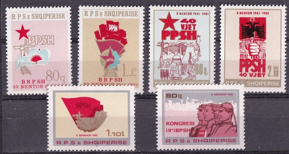 Albánia, 2 db postatiszta sor