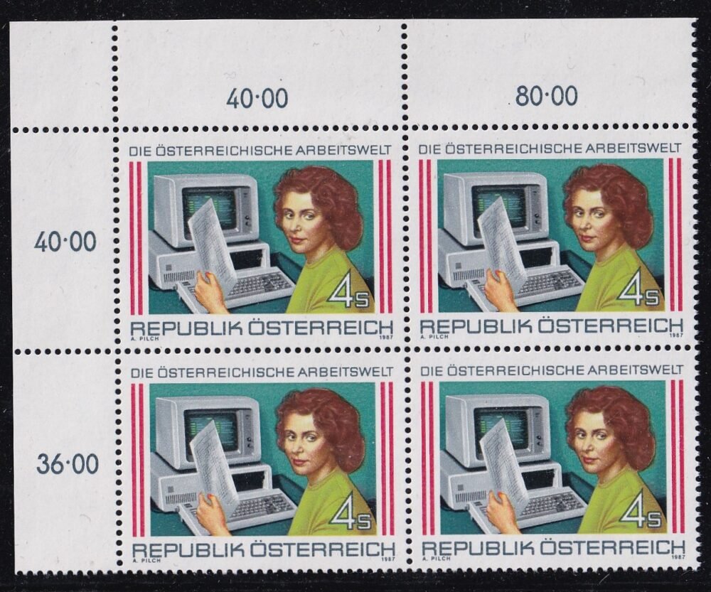 Ausztria, postatiszta ívsarki négyestömb