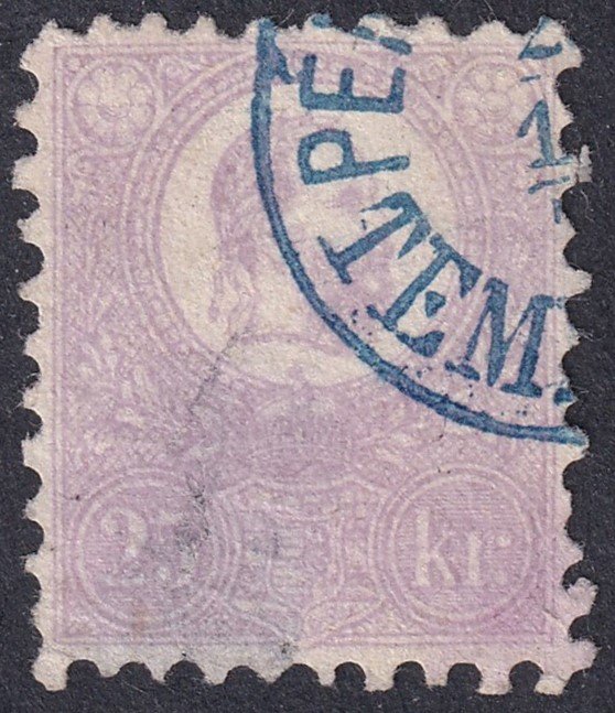1871. Könyomat 25kr (elvékonyodás) - kék színű - PÉNZ-UTALVÁNY / TEMESVÁR
