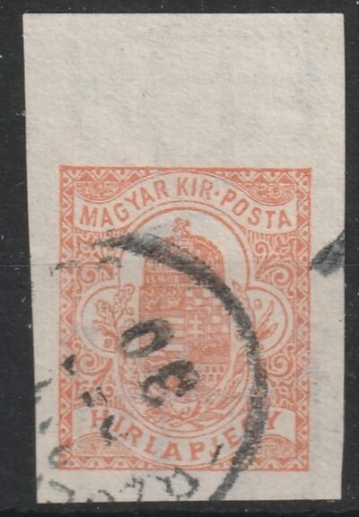 1909. Hírlapbélyeg, 11 mm széles ívszéllel - A4 (fordított korona) vízjel állással