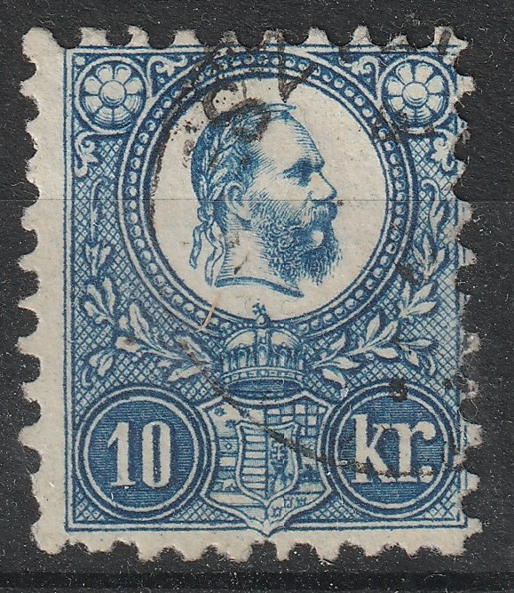 1871. Réznyomat 10kr, sötétkék