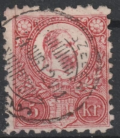 1871. 5 kr – szeplős nyomat (festékpöttyökkel)