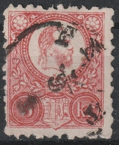 1871. Réznyomat 5 kr - túlfestékezett nyomat