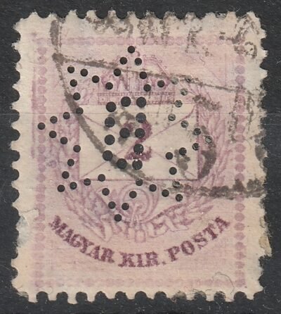 1881. II. 2 kr "B (csillagban)" perfin bélyeg