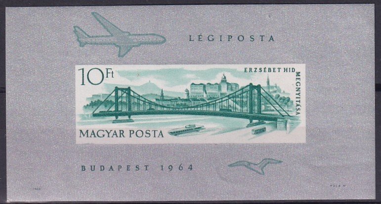 1964. Erzsébet híd vágott blokk