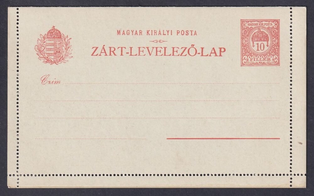 Használatlan 10f Zárt-Levelezőlap