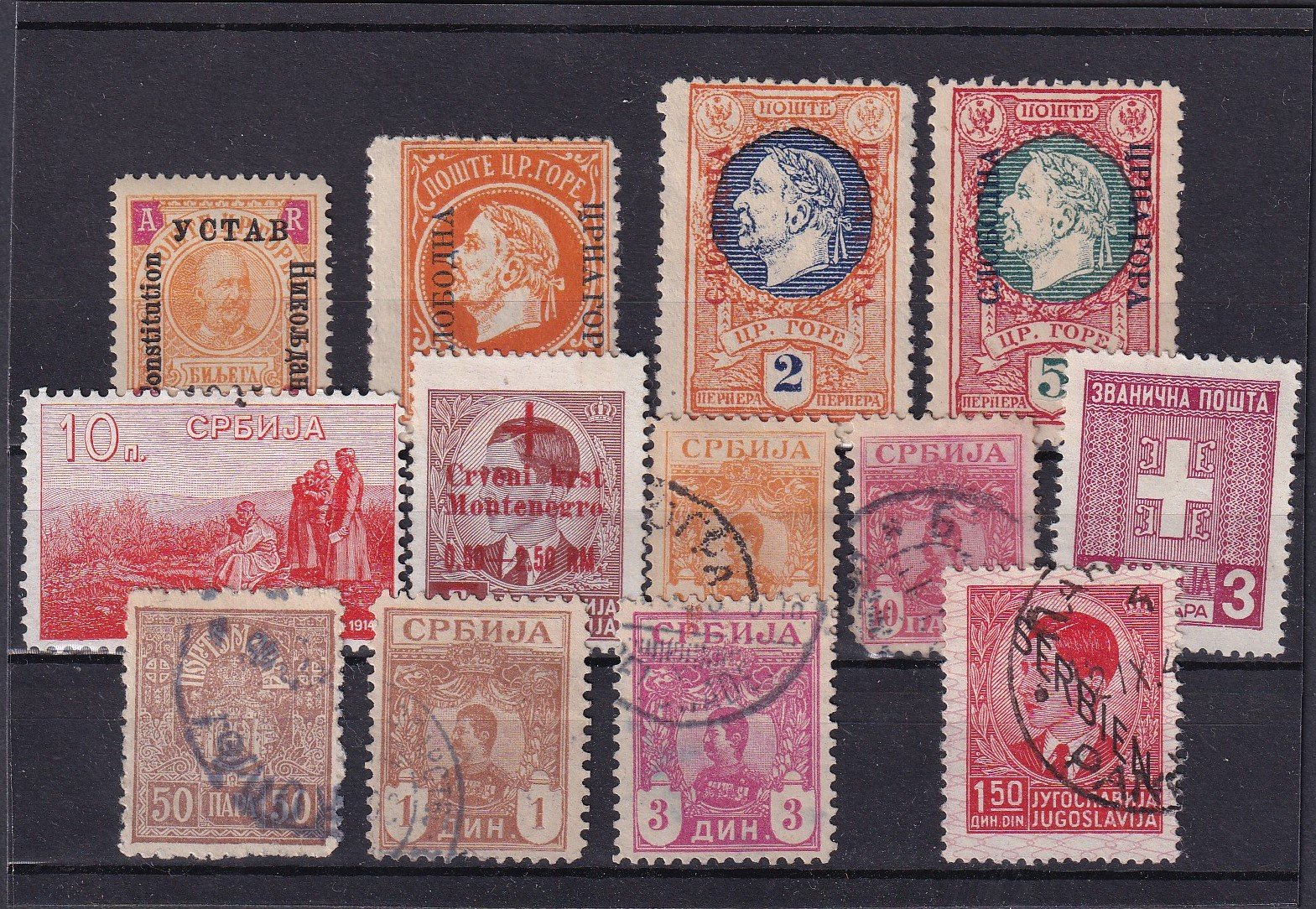 Vegyes összeállítás Montenegró és Szerbia