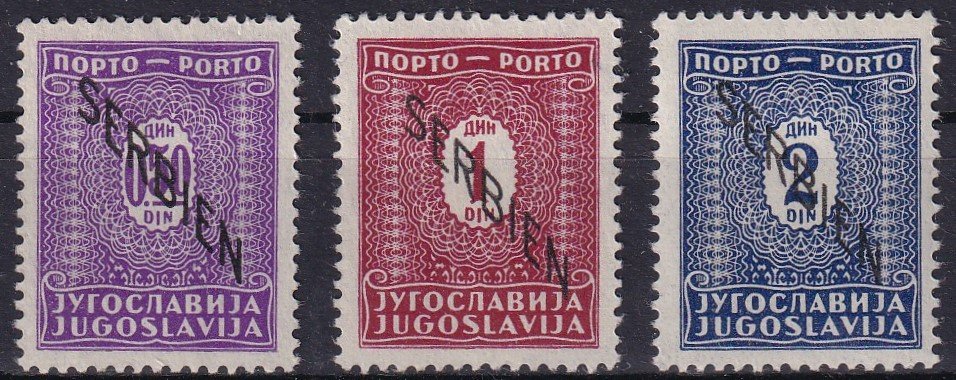 1941. Szerbia - Németmegszállás, portó bélyegek