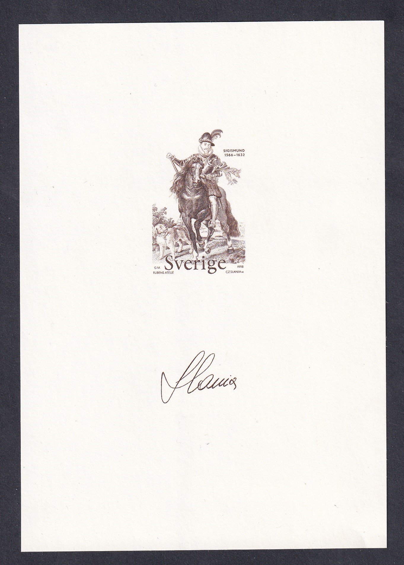 Svédország 1998 Zsigmond király - próbanyomat