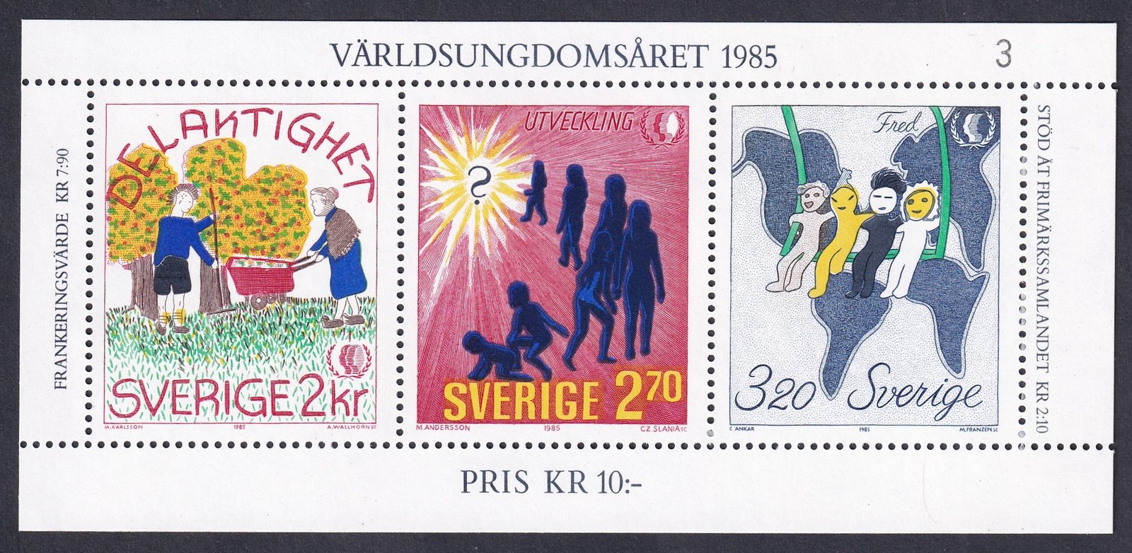 1985. Svédország Nemzetközi Ifjúsági Év blokk