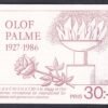 1986. Svédország, Olof Palme bélyegfüzet