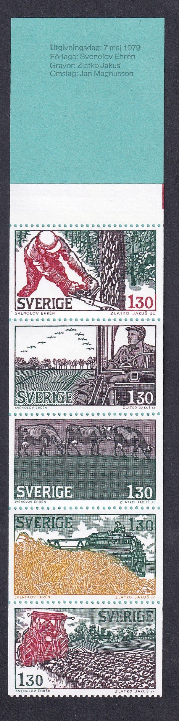 1979. Svédország, mezőgazdaság füzet bélyeg