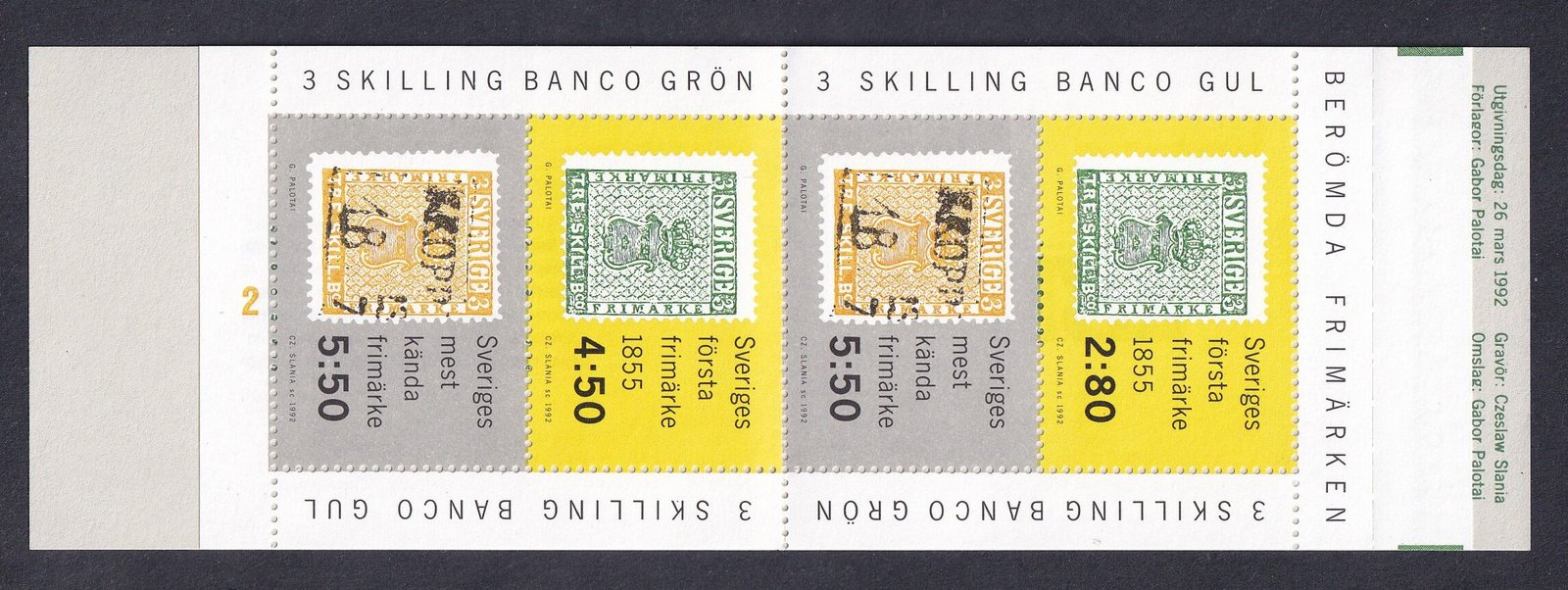 1992. Svédország, Bélyegfüzet - bélyeg a bélyegen