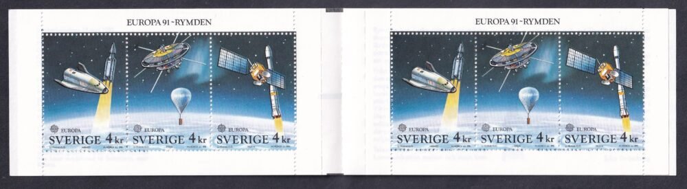 1991. Svédország - európai űrkutatás bélyegfüzet