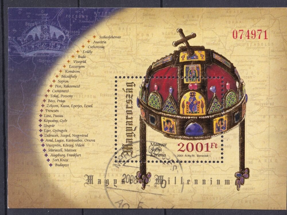 2001. Magyar Szentkorona használt blokk
