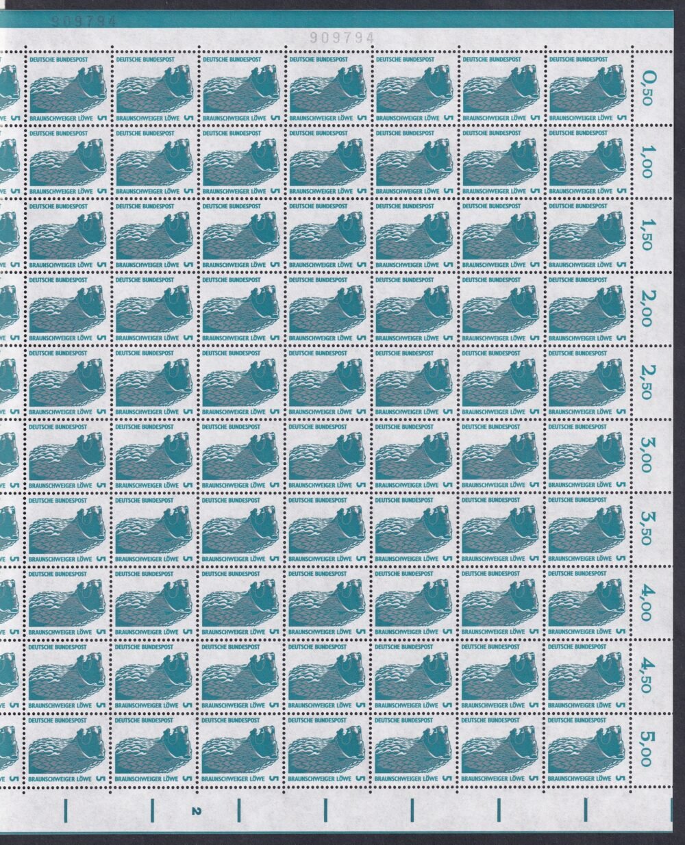 1990. Deutsche Bundespost Berlin - (Braunschweigi Oroszlán), teljes ív